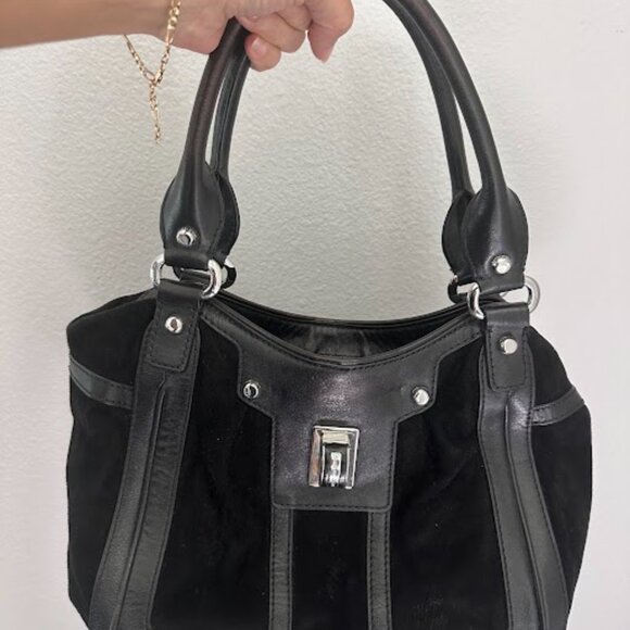 Karen Millen Suede and Leather Satchel - Picture 2 of 7